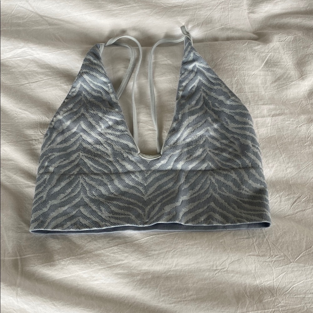 Tilly's Gray Zebra Pattern Bralette